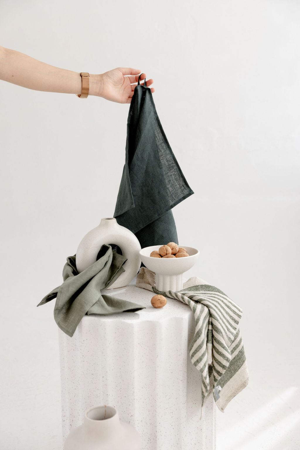 Viskestykker (sæt med 3stk) / Green stripes