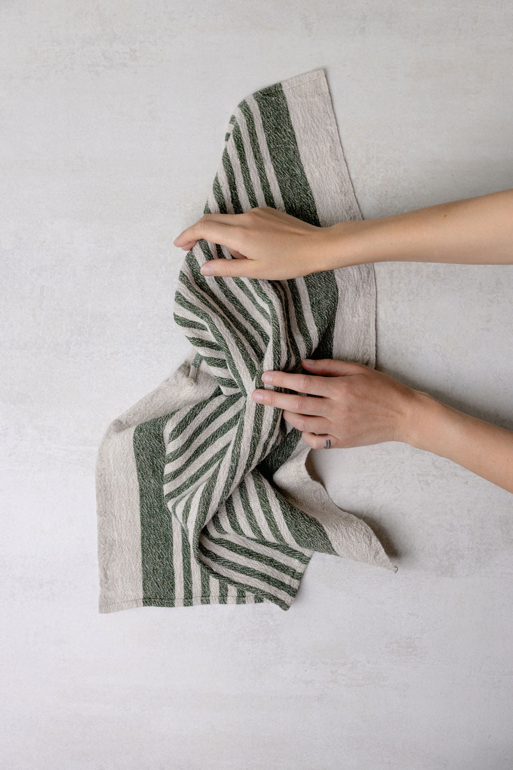 Viskestykke / Pine green stripes